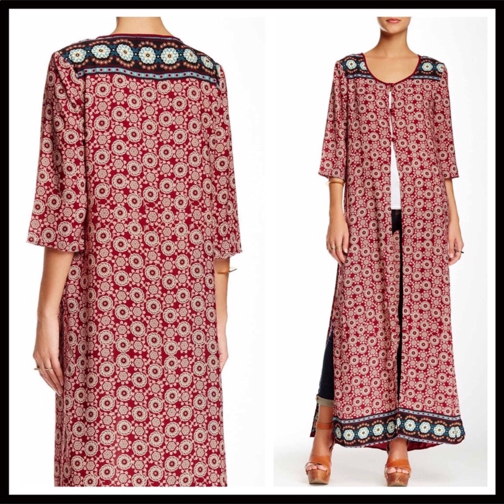 LONG BOHO KIMONO CARDI CAPE CARDIGAN A3C - Picture 6 of 8